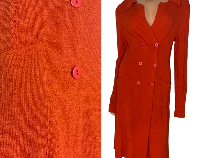Vintage rare Donna Karen double breasted sweater dress