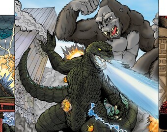 King Kong Vs Godzilla fan art print by Doc Vaughn Art