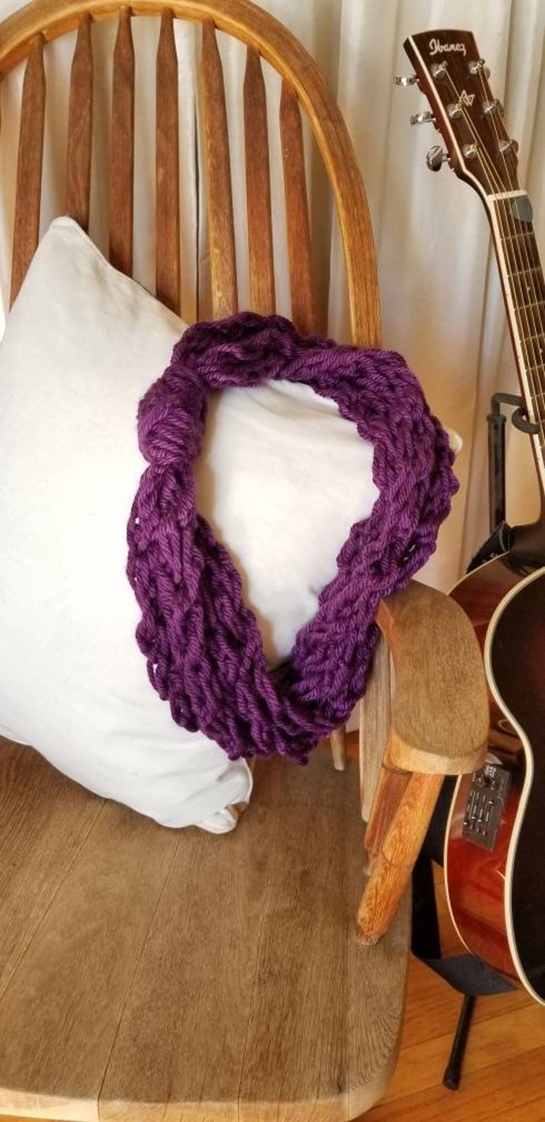 The Christine Scarf: infinity.circle.necklace.cowl.long.extra long.warm.soft.chunky.yarn.handmade. image 1