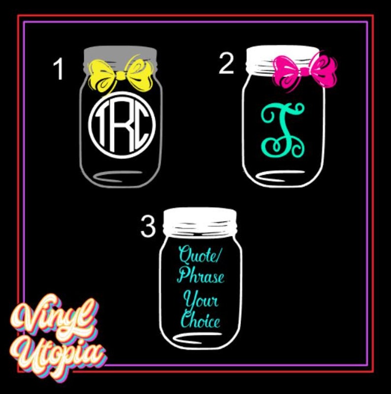 Mason Jar Monogram Custom Car Window Decal Vinyl Decal Etsy