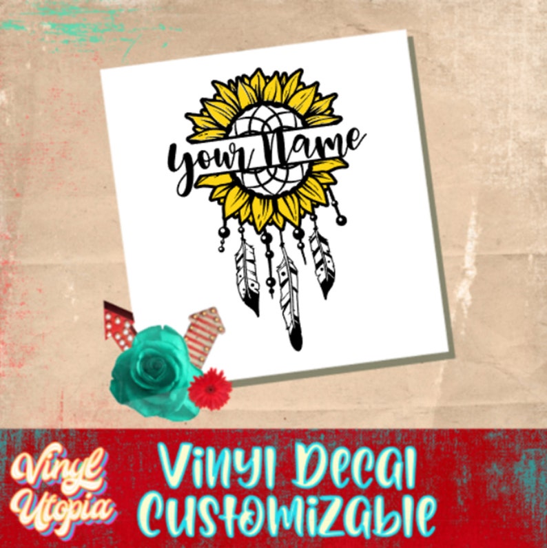 Download Sunflower Name Dream Catcher Sunflower Decal Custom Decal ...