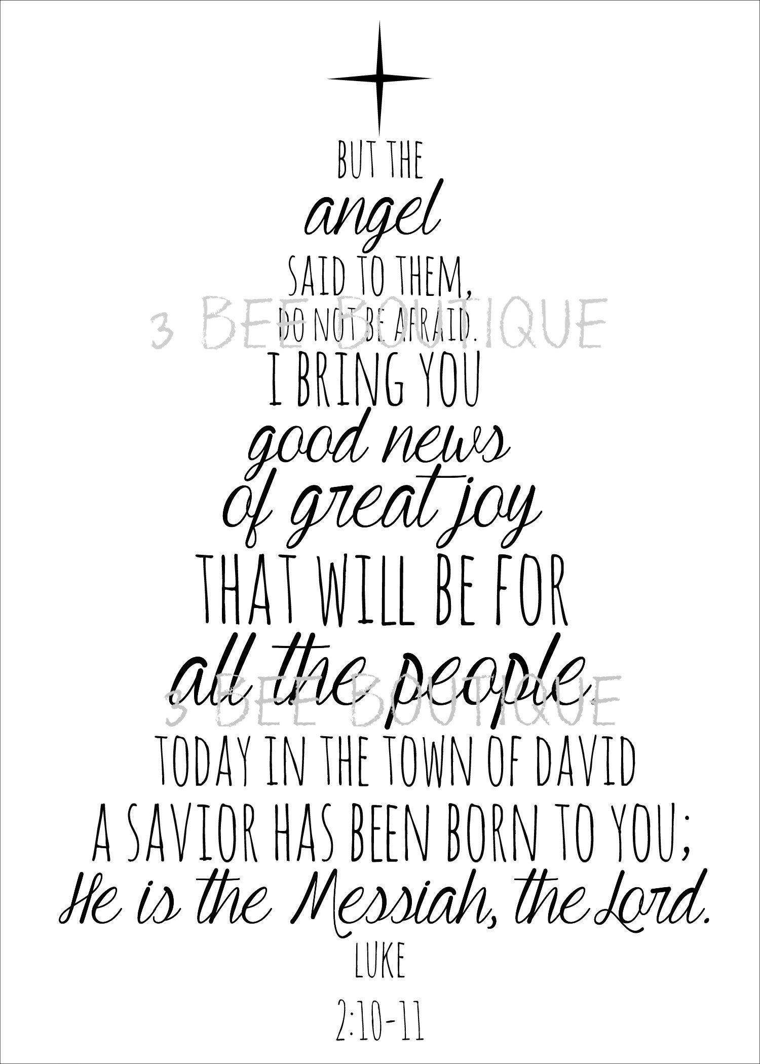 Jesus' Birth Luke 21011 Christmas Tree Christian Religious Bible