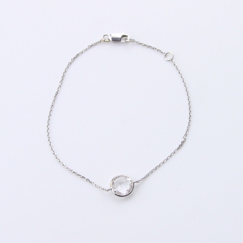 Single Stone Bracelet Set in 14 Karat White Gold... White Quartz