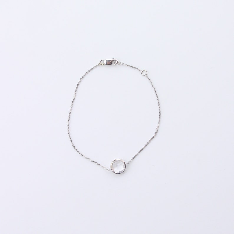 Single Stone Bracelet Set in 14 Karat White Gold... White Quartz