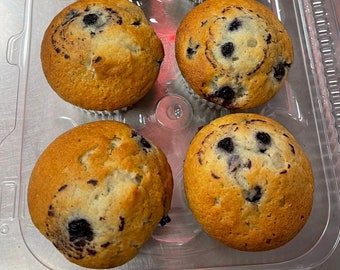 Medium size muffins, set of six, choose from chocolate chip, blueberry, cranberry, corn, assorted