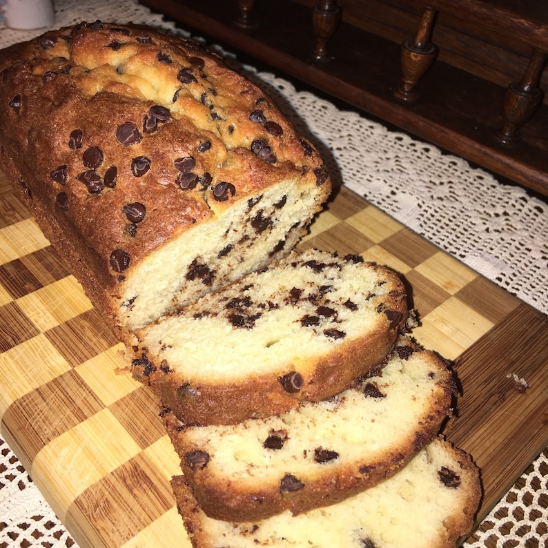 Chocolate chip pound cake loaf buttery and moist loaded with | Etsy
