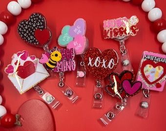 Valentine Badge Reel, Nurse Badge Reel, Valentine Day Badge Reel, ID Badge Holder
