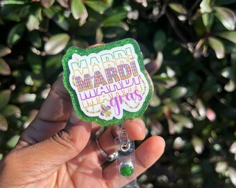Mardi Mardi Gras Badge Reels/ Nurse Badge Reels/ ID Holder