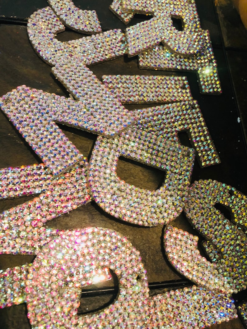 Giant Rhinestone Letters Rhinestone Letters Keychains Bling - Etsy