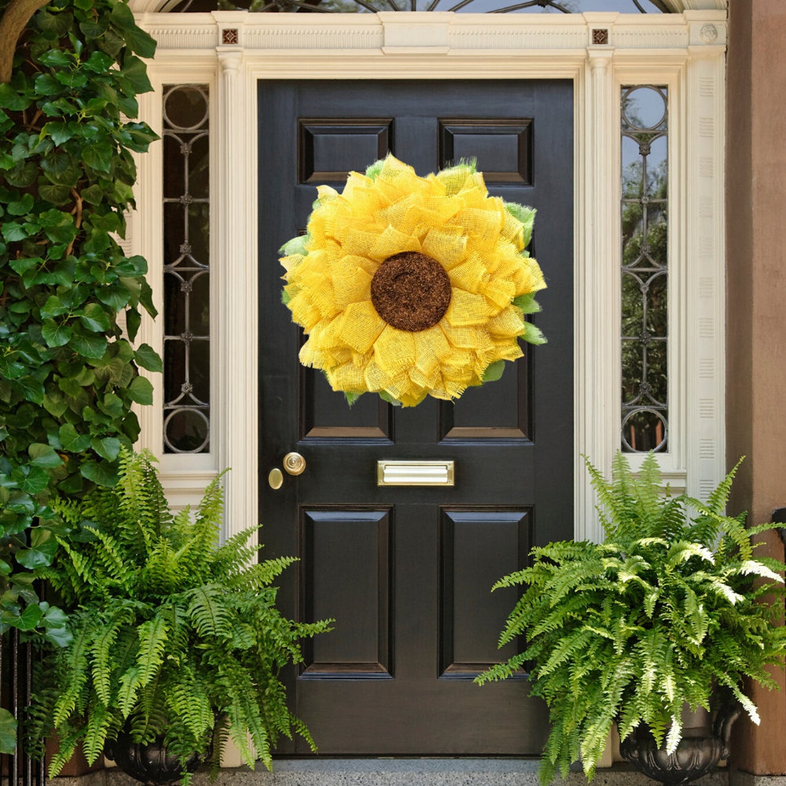 Sunflower Wreaths for Front Door Sunflower Gift Sunflower Etsy