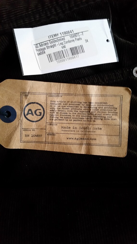 AG deadstock mens cords ...