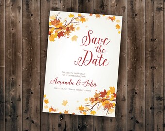 Autumn Save The Date Etsy