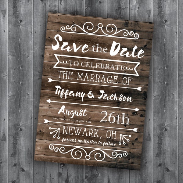 Rustic Country Save the Date Cards, Wedding Save The Date, Save-The-Date Postcard, Wedding Announcement, Barn Wood, Postcard, Summer