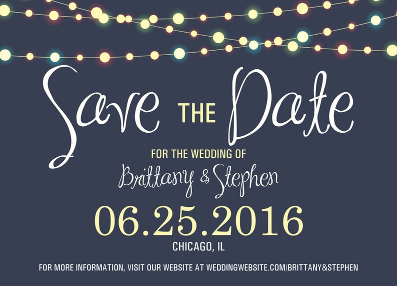 SAVE THE DATE cards, Save the Dates, Lights Save the Date Invite, Postcard, Wedding Announcement, Night, Blue, Save the Date Magnet image 2