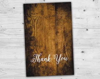 Thank You Cards - Wood, Cheap, Thank You, Folded Card