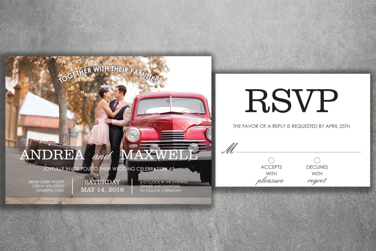 Affordable Photo Wedding Invitations Set Printed Cheap Etsy