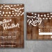 Rustic Wedding Invitations, Burlap, Kraft, Wood, Country Wedding Invitation, Affordable, Woodsy, Lights, Summer, Southern, Wedding Invite