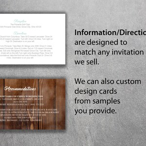 Affordable Wedding Info Card Add-on Cheap Wedding Info Card ,Direction Card, Accommodations, Details, Unique, Custom, Simple, DIY, Classic image 1