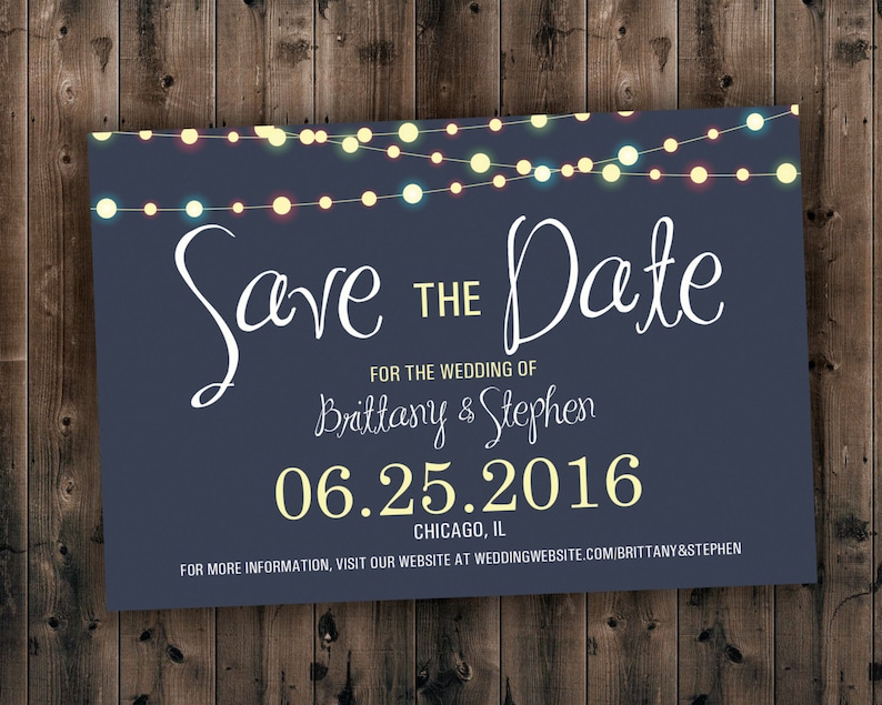 SAVE THE DATE cards, Save the Dates, Lights Save the Date Invite, Postcard, Wedding Announcement, Night, Blue, Save the Date Magnet image 1
