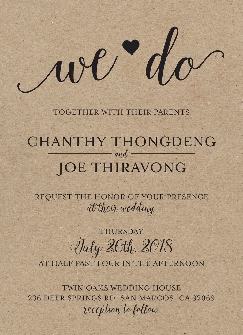 Heart Burlap Outside Kraft Southern Wedding Invitations Wood Rustic Wedding Invitation We Do Country Wedding Invitations Set Printed