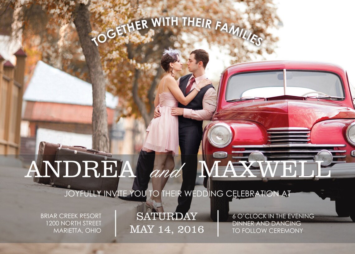 Affordable Photo Wedding Invitations Set Printed Cheap Etsy