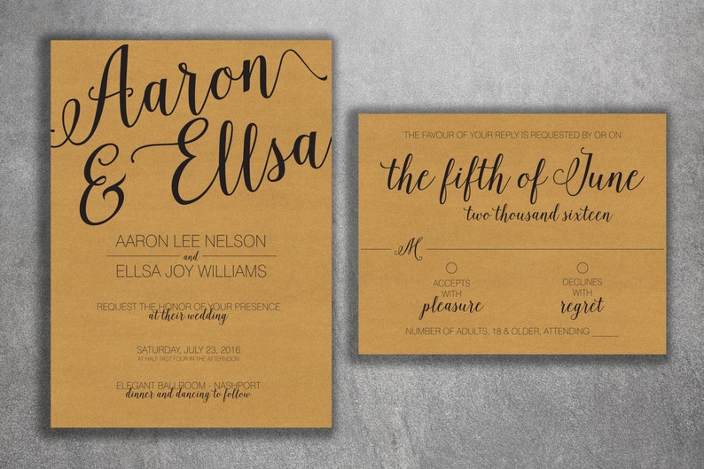Country Wedding Invitations Kit Printed With Rsvp Cheap Etsy