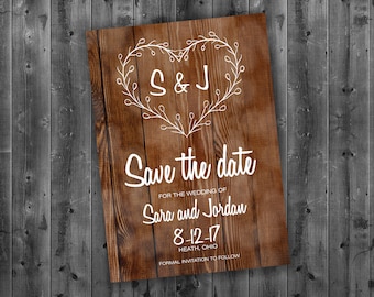 Rustic Country Save the Date Cards, Wedding Save The Date, Save-The-Date Postcard, Wedding Announcement, Barn Wood, Postcard, Summer