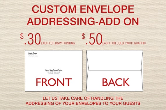 custom a7 envelope addressing add on for wedding invitations etsy