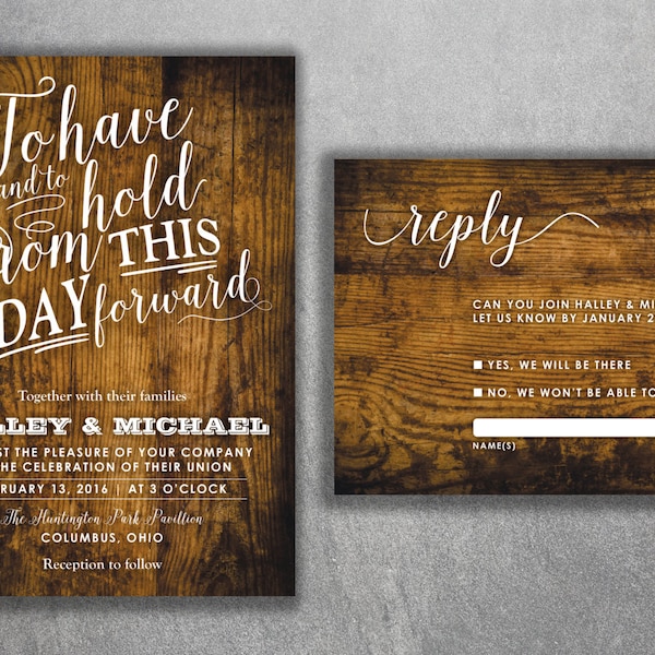 Country Wedding Invitations set, Rustic Wedding Invitation, Burlap, Wood, Affordable Wedding Invitation, Cheap, Kraft, Southern, Outdoors