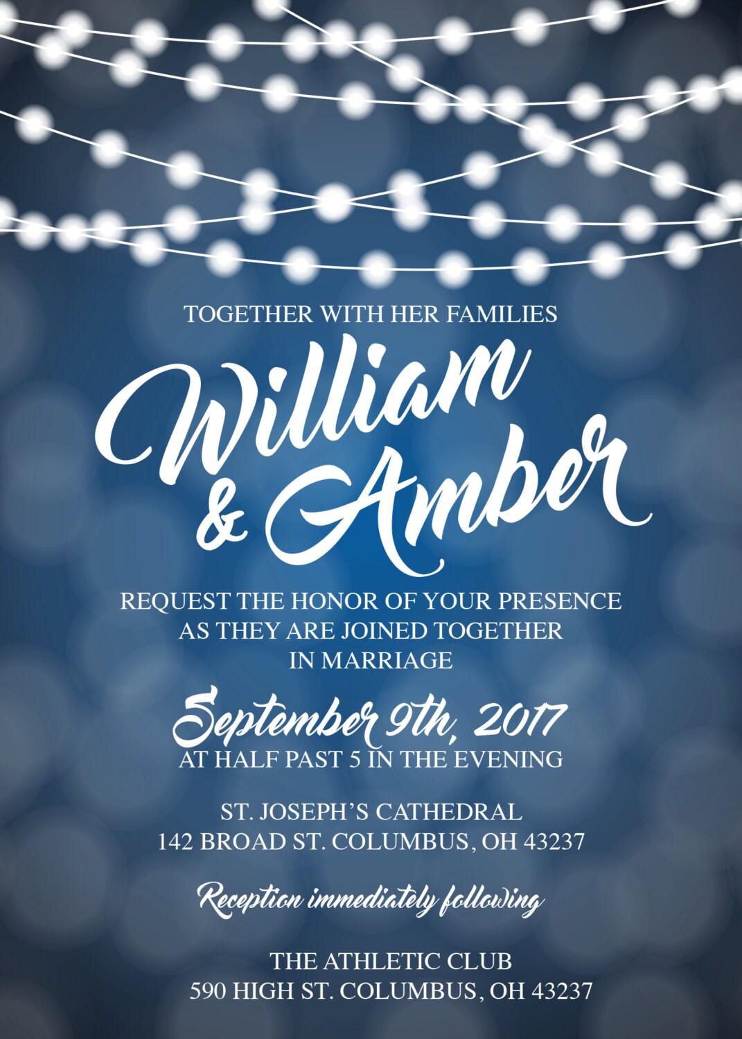 Affordable String Light Wedding Invitations Set Cheap Light Wedding