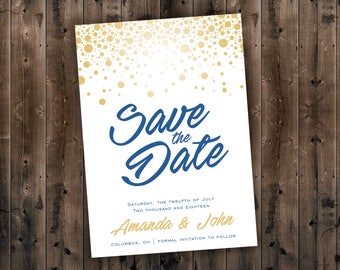 Glitter Save The Date Card, Postcard Save the Date, Save the Date Card with Photo, Unique Save the Date, Engagement Card