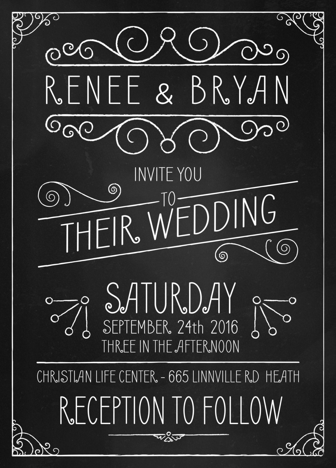 Affordable Wedding Invitations Set Printed Cheap Chalkboard Wedding