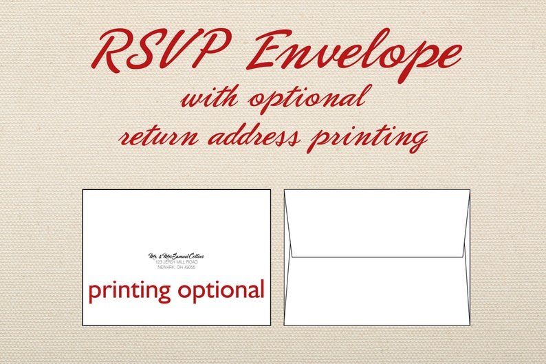 RSVP Envelope Addon for RSVP Card in Wedding Invite Set With Etsy