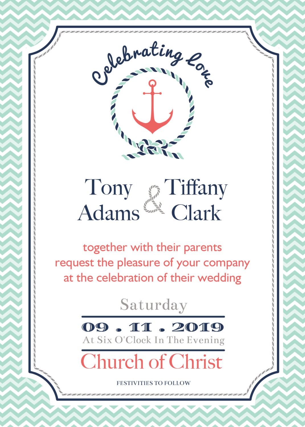 Nautical Wedding Invitations Set Printed Cheap Wedding Invitations