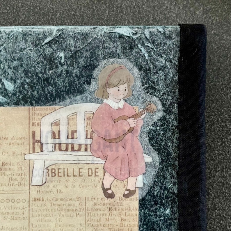 Floral Lined Notebook/diary, A5 Size W/interior Pocket Handembellished