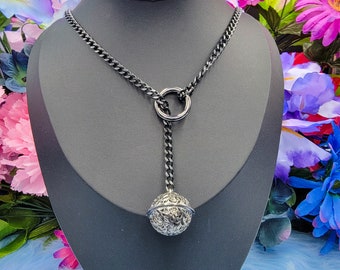 Petite Bell Slip Chain Silver/Gunmetal / Fidget Choker/Collar Kitten BDSM discreet