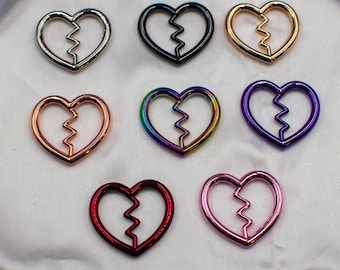 Heart Ring Hardware Broken Heart for Craft/Jewlery Making
