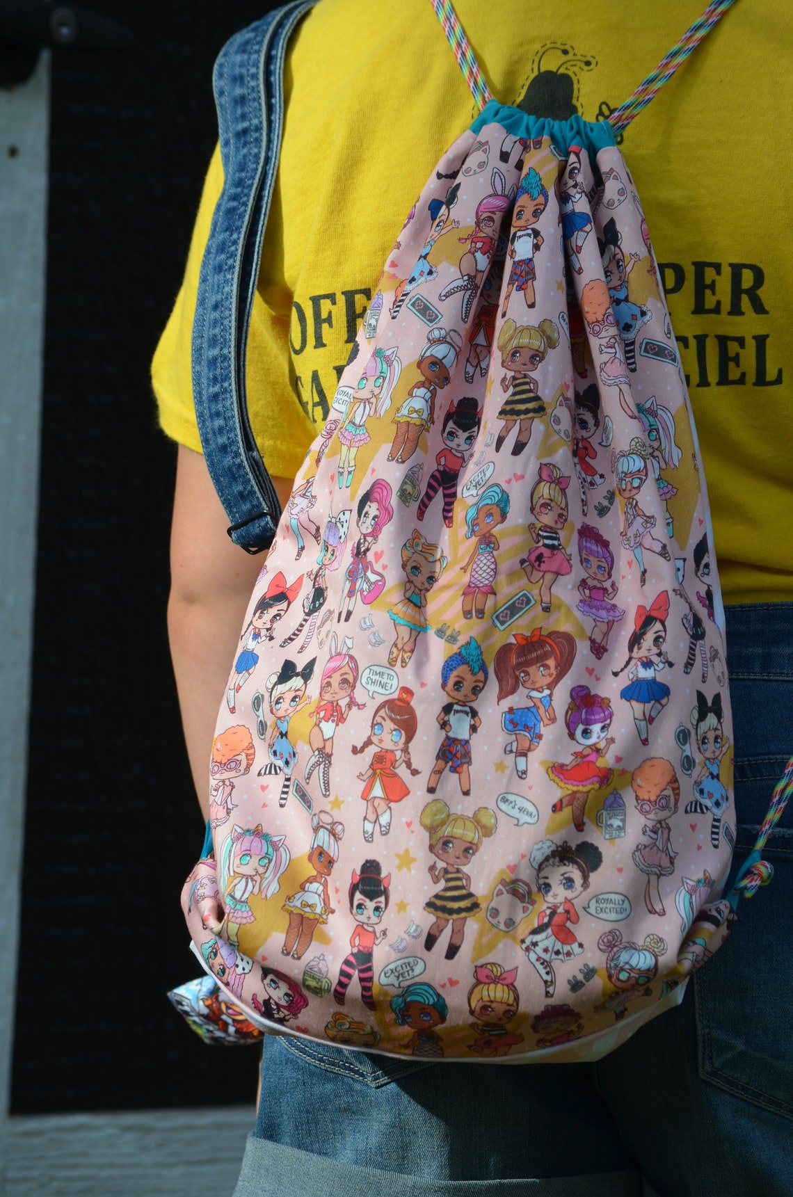Kids Drawstring Bag Backpack Free Shipping in Canada Etsy