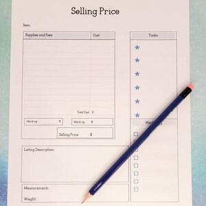 Business Entrepreneur Selling Price Printables PDF