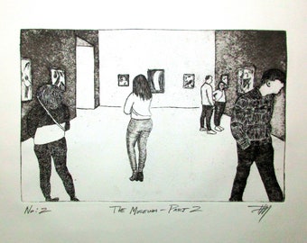 The Museum - Part 2 - lovely large etching by David Moskow