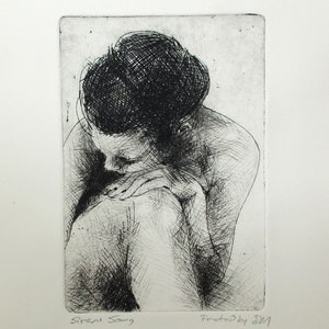 Siren Song - a beautiful etching by my father, Walter Moskow