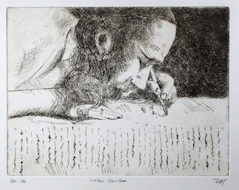 The Scribe - a wonderful large etching by David Moskow.