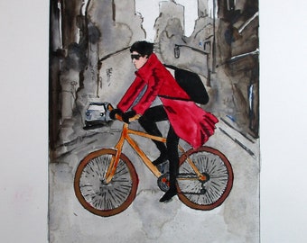 Living the Dream - Part 3 is a lovely etching w/ watercolor by me, David Moskow.