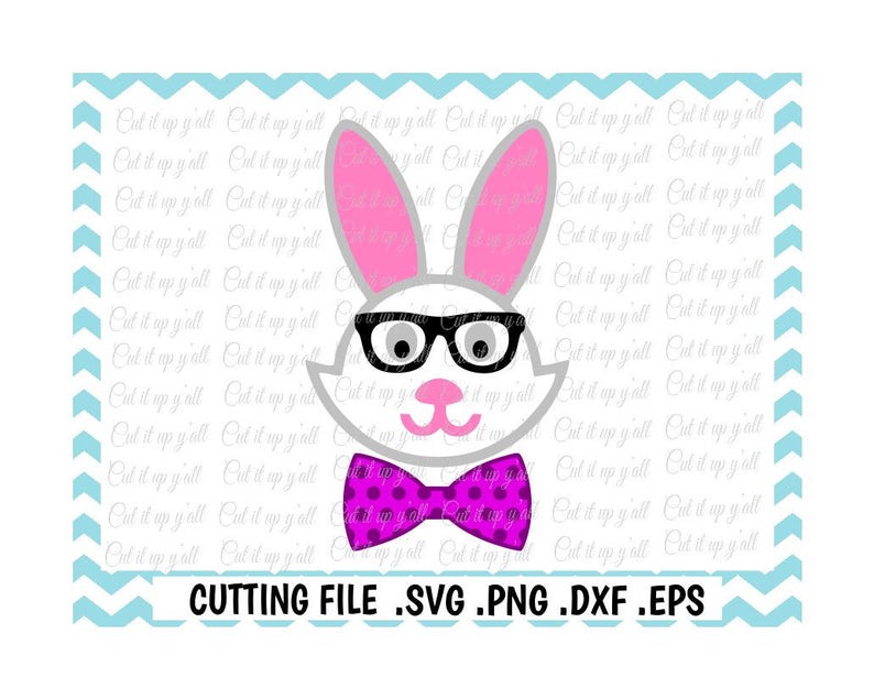 Download Easter Bunny Svg Easter Bunny with Glasses & Bow Tie | Etsy
