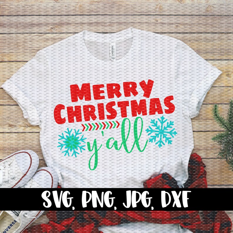 Merry Christmas Y'all Svg Christmas Svg Y'all  Etsy