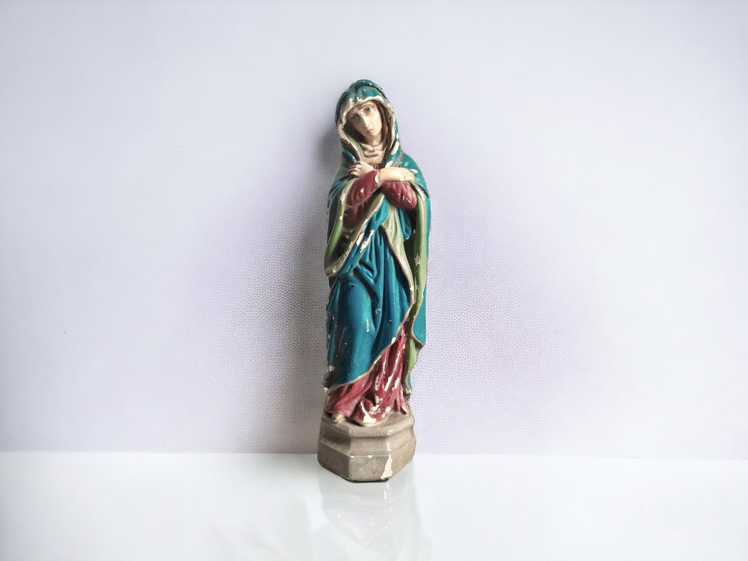 Antique Plaster Religious Statue Our Lady of Sorrow Statue Etsy