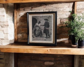 Antique Danish Etching Print – Edvard Sonne, W. Marstrand, Victorian Wall Art