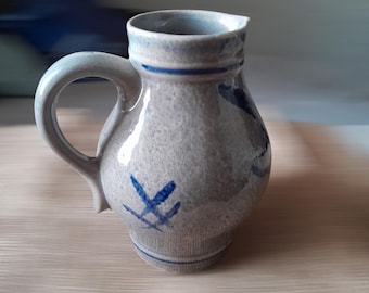 Vintage Marzi Remy Jug, German Salt Glazed Stoneware Pitcher