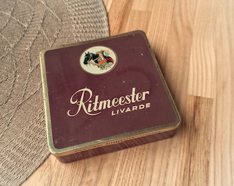 Vintage cigars tin box tobacco tin Ritmeester Livarde Holland