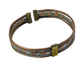 African Handmade Ethnic Jewelry Brass, Copper Wire Bracelet